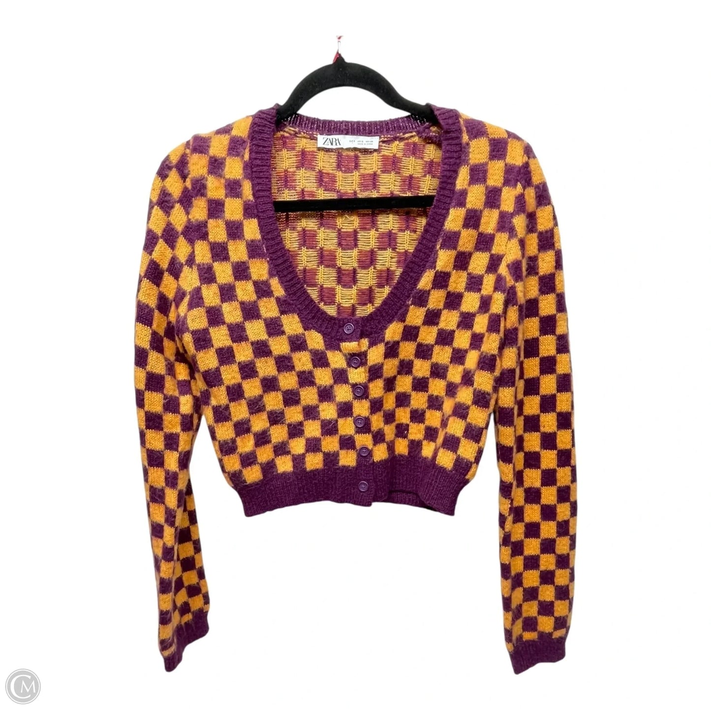 Cardigan By Zara In Orange & Purple, Size: S