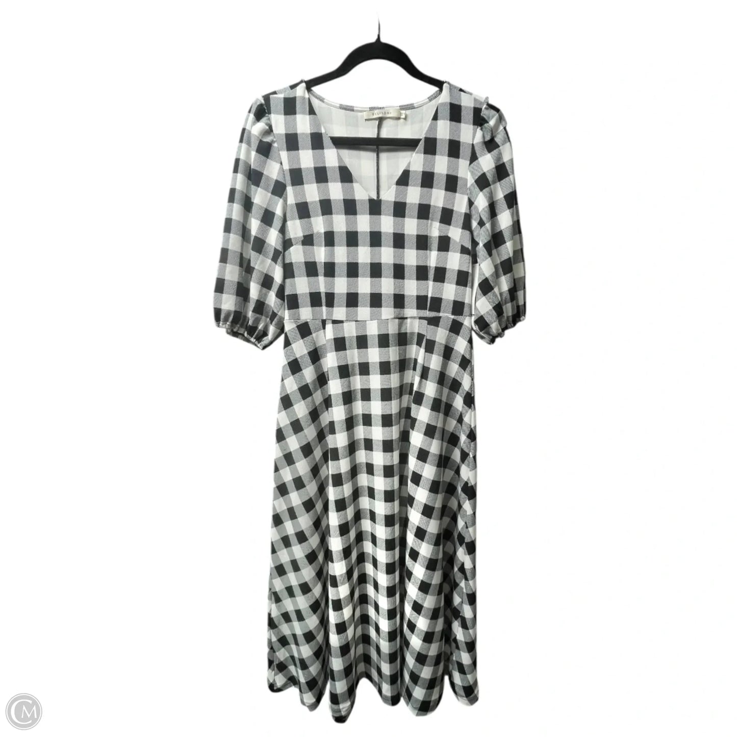 Dress Casual Midi By Ellison In Plaid Pattern, Size: S