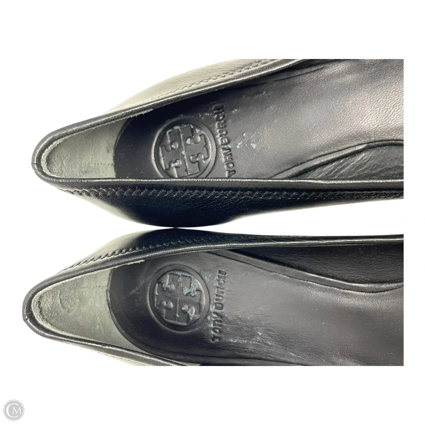 Shoes Designer By Tory Burch In Black & Gold, Size: 9