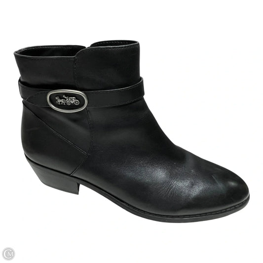 Boots Designer By Coach In Black, Size: 9.5