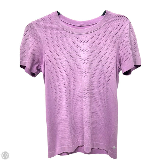 Athletic Top Short Sleeve By Lululemon In Purple, Size: S