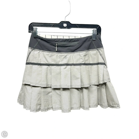 Athletic Skort By Lululemon In Grey & White, Size: 4