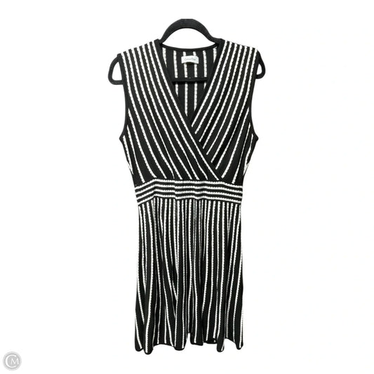 Dress Sweater By Calvin Klein In Black & White, Size: M