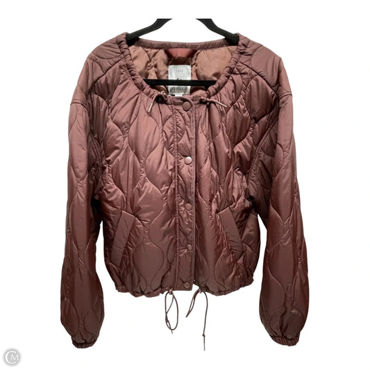 Jacket Puffer & Quilted By Free Assembly In Brown, Size: M
