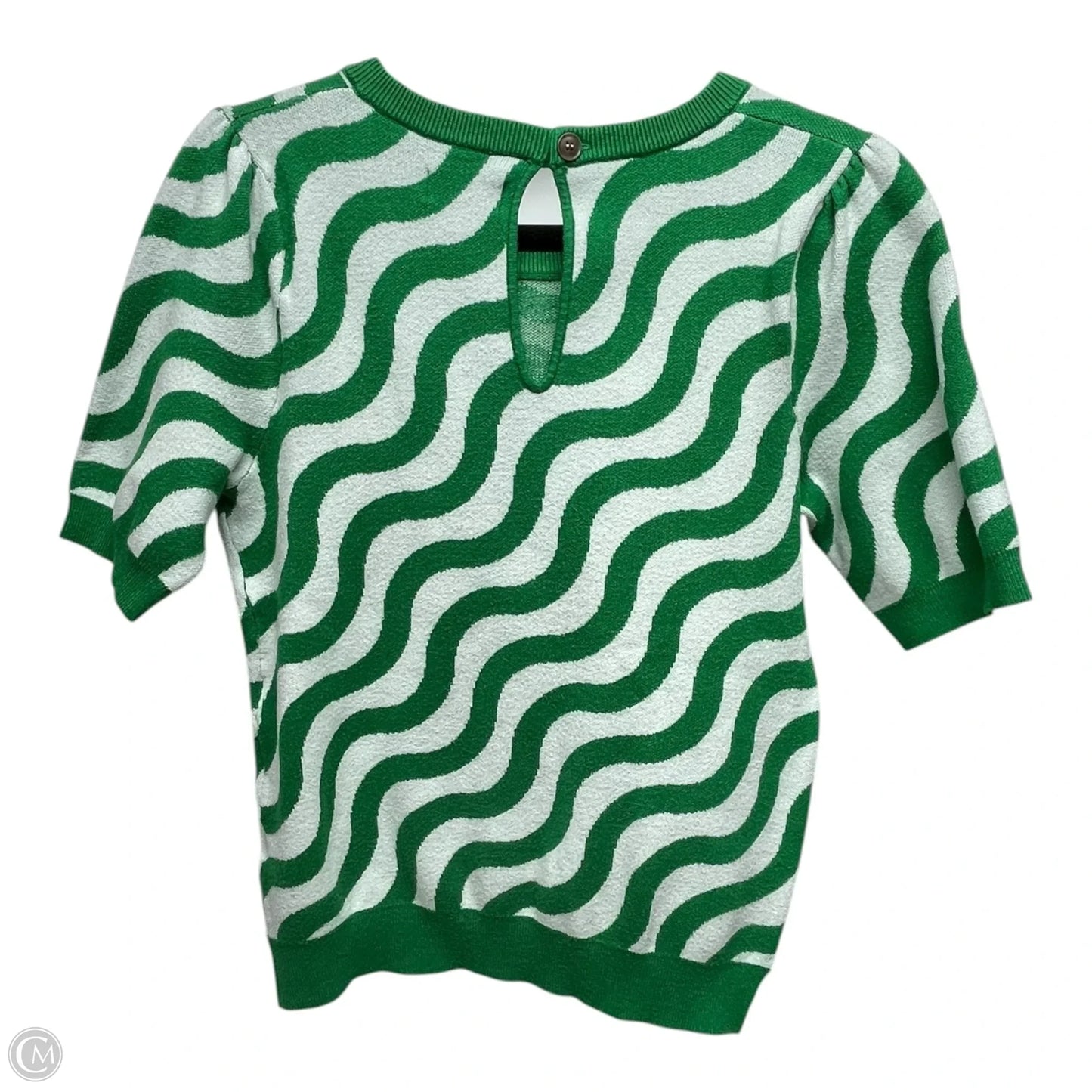 Sweater Short Sleeve By Maeve In Green & White, Size: M