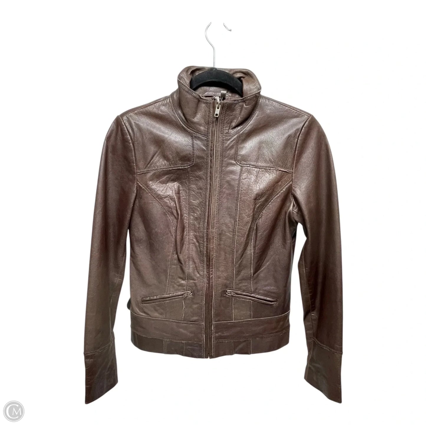 Jacket Leather By Caslon In Brown, Size: Xs