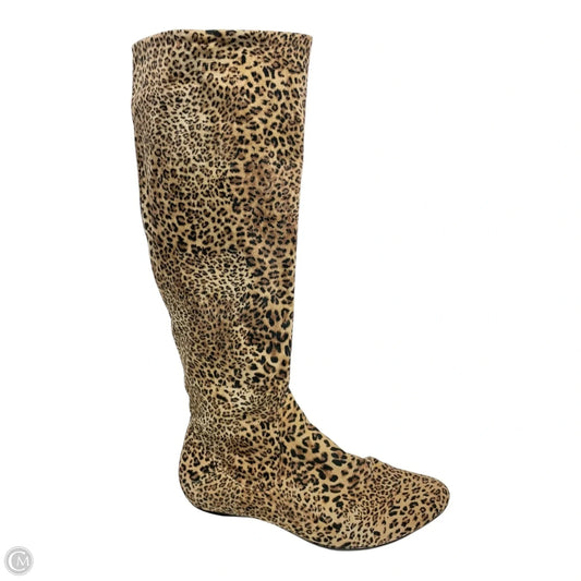 Boots Mid-calf Flats By Clothes Mentor In Animal Print, Size: 8