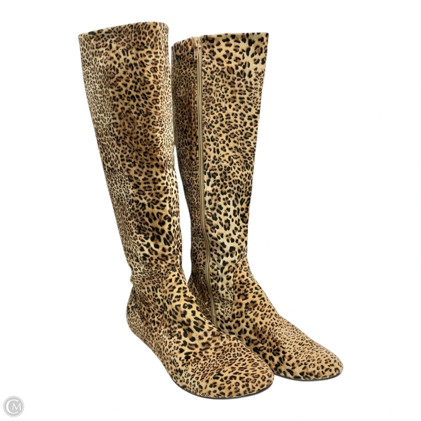 Boots Mid-calf Flats By Clothes Mentor In Animal Print, Size: 8