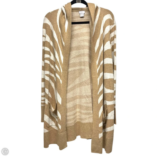 Sweater Cardigan By Chicos In Cream & Tan, Size: L