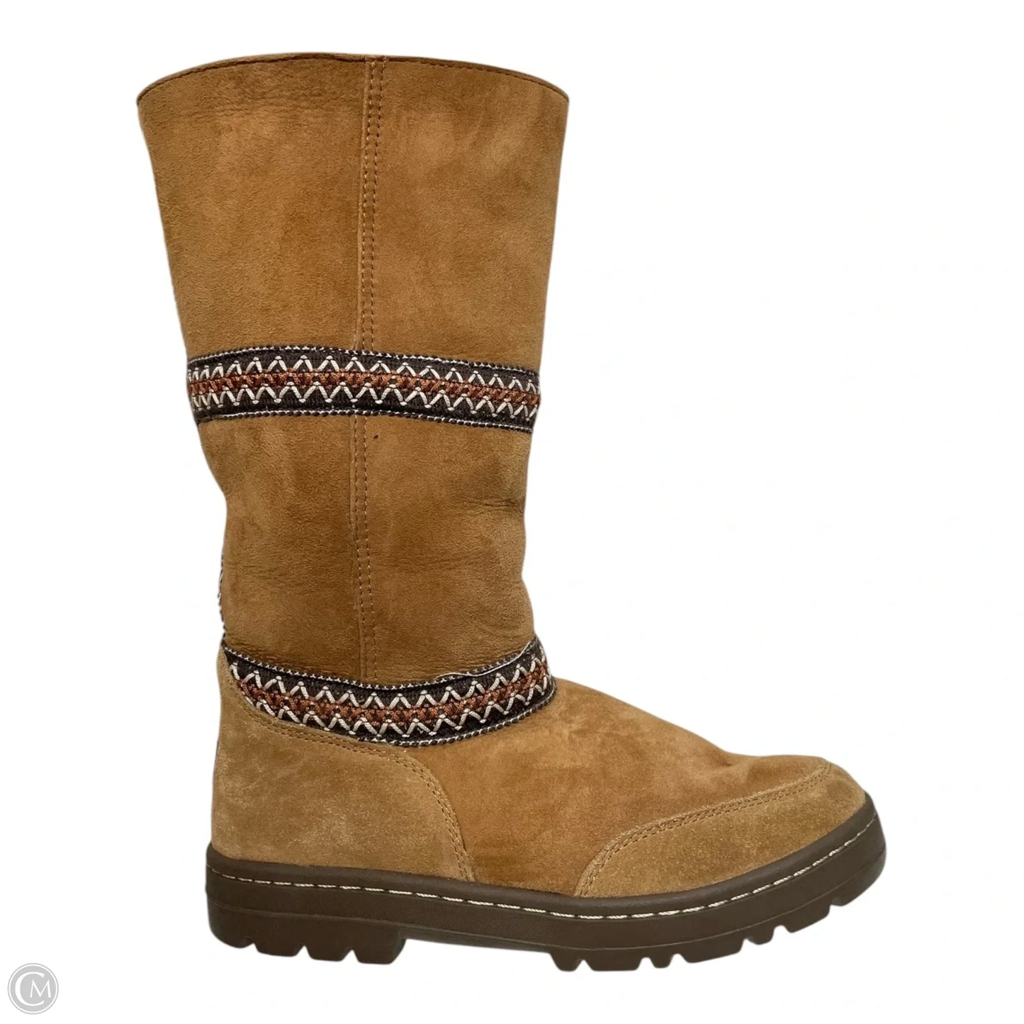 Boots Designer By Ugg In Brown, Size: 7