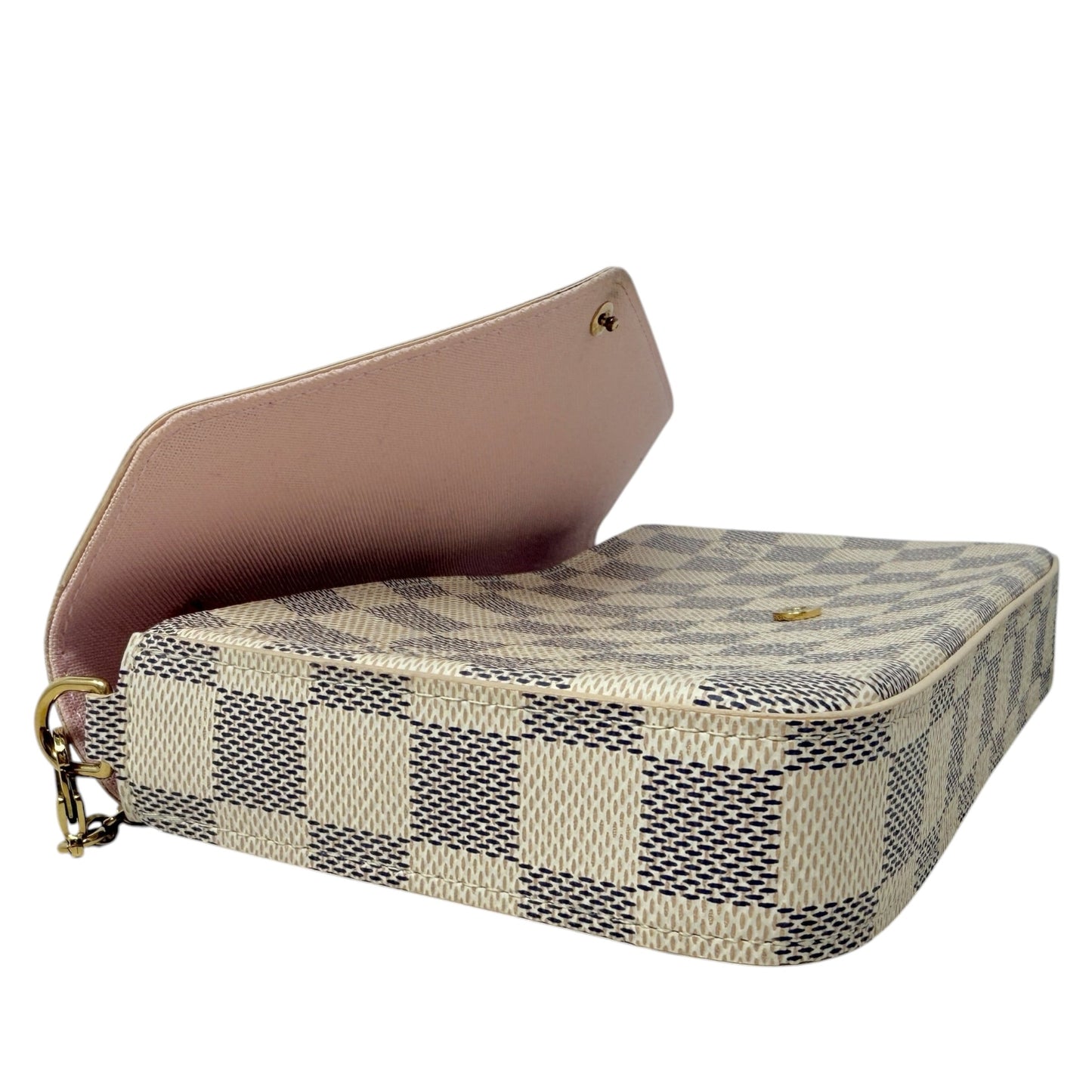 Pochette Félicie In Damier Azur Canvas Luxury Designer By Louis Vuitton, Size: Small