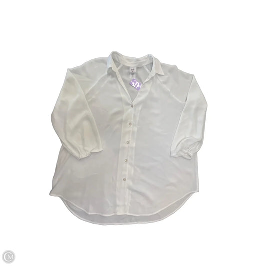 Blouse 3/4 Sleeve By Cabi In White, Size: M