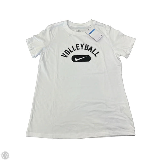 Athletic Top Short Sleeve By Nike Apparel In White, Size: M