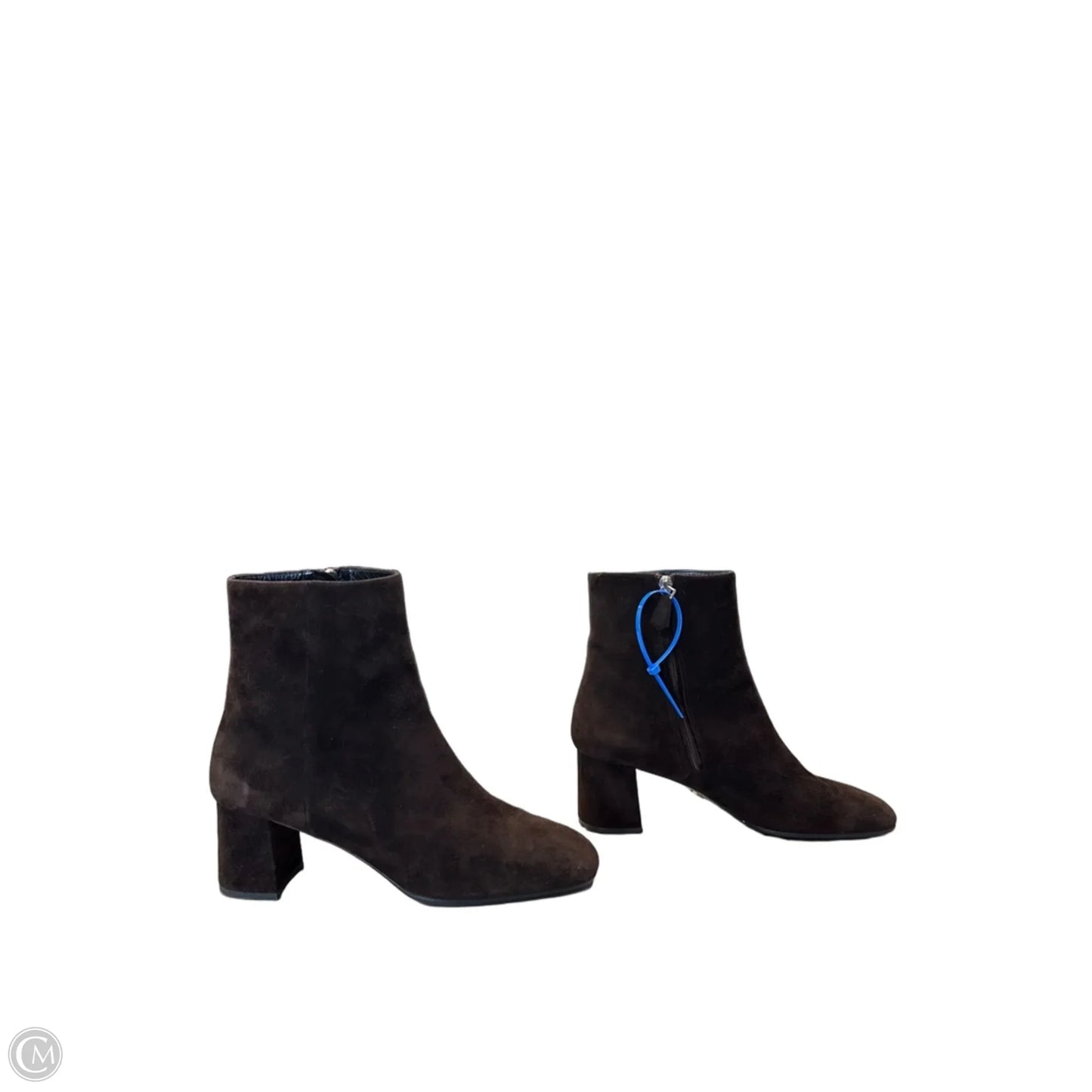 Boots Luxury Designer By Prada In Brown, Size: 8