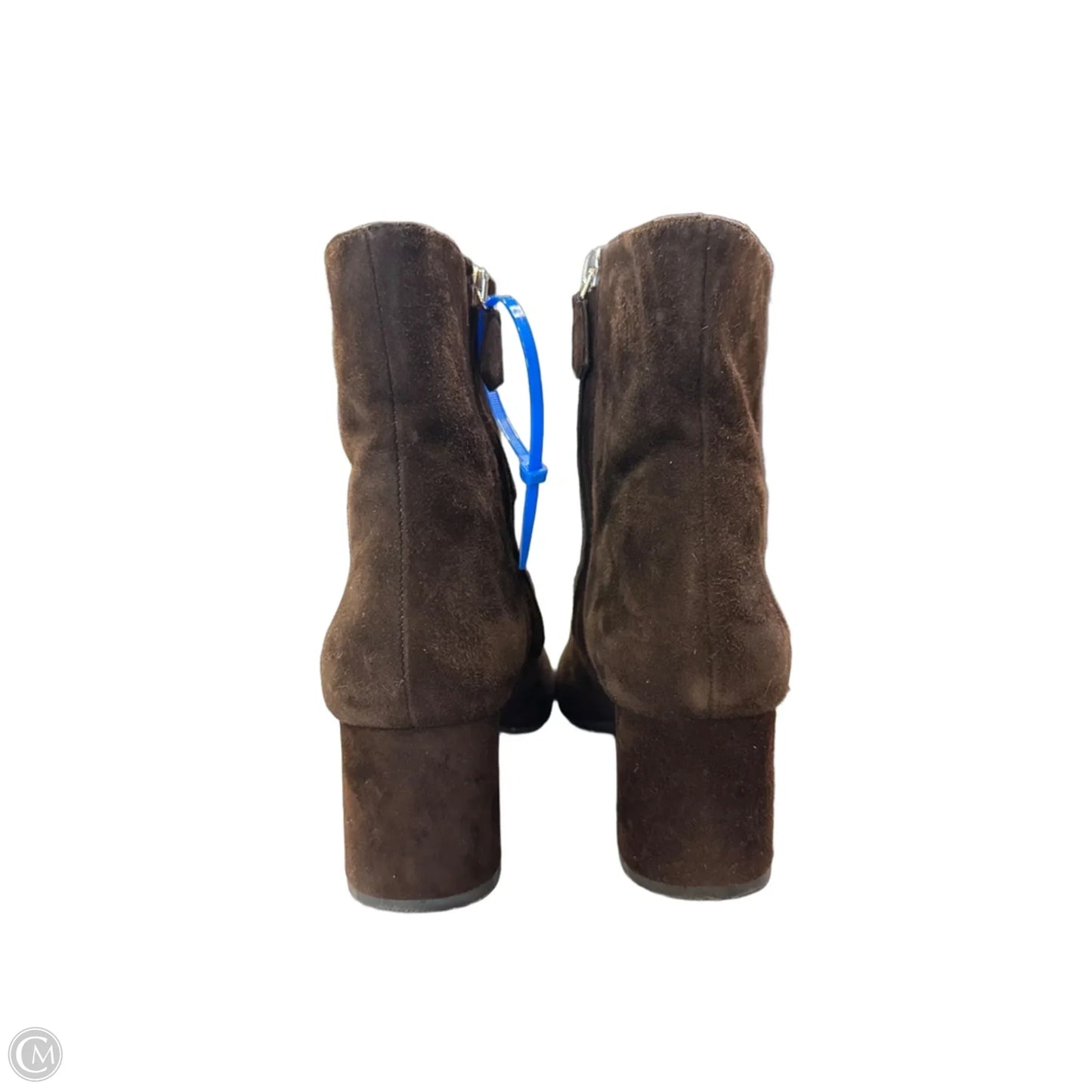 Boots Luxury Designer By Prada In Brown, Size: 8