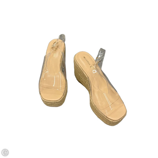 Sandals Heels Wedge By Madden Girl In Cream, Size: 8