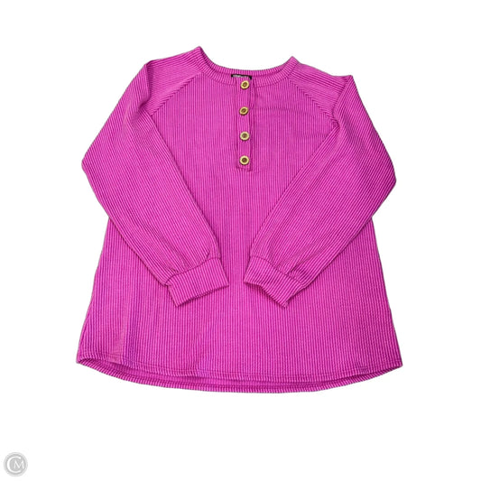 Top Long Sleeve Basic By Heimish Usa In Purple, Size: 1x