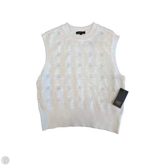 Top Sleeveless Designer By Frye In Cream, Size: L