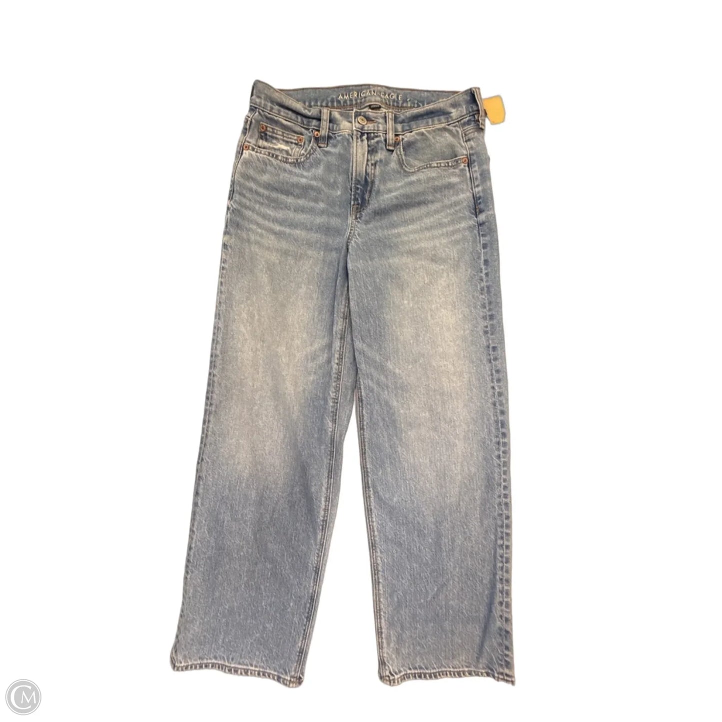 Jeans Straight By American Eagle In Blue Denim, Size: 4
