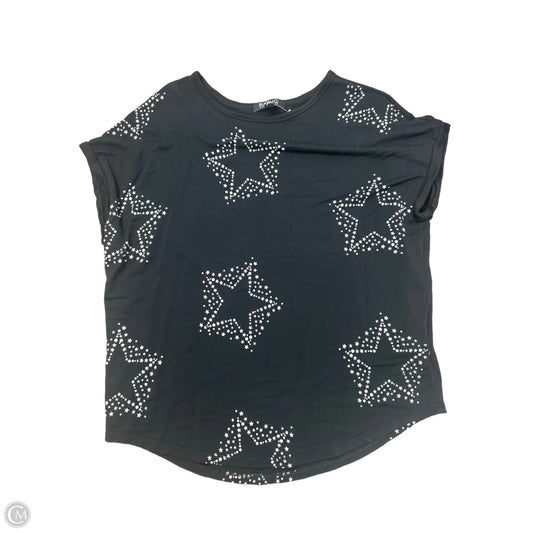 Top Short Sleeve By Buffalo David Bitton In Black & Grey, Size: S