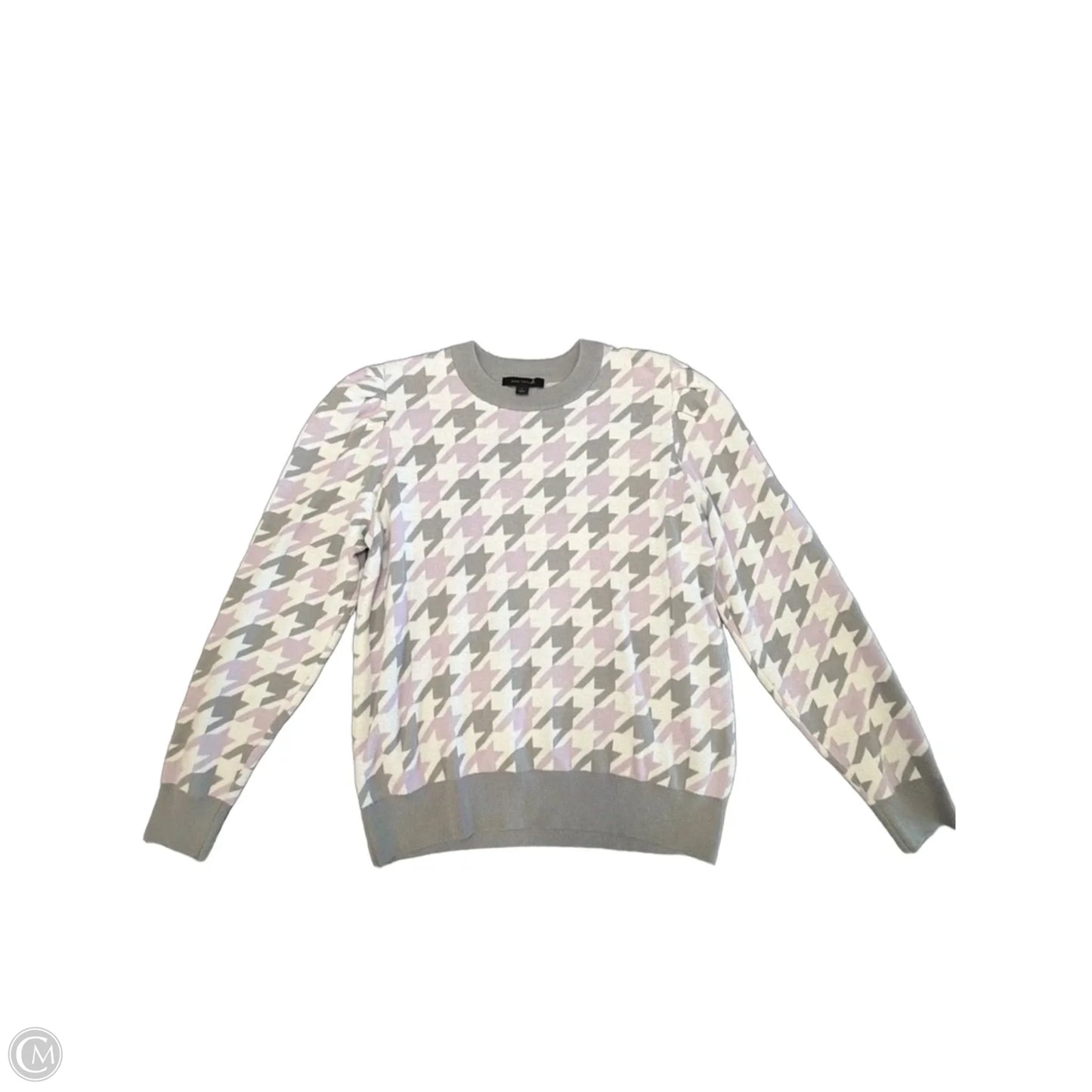 Sweater By Ann Taylor In Grey & Purple, Size: L
