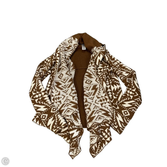 Sweater Cardigan By Patagonia In Tan & White, Size: S
