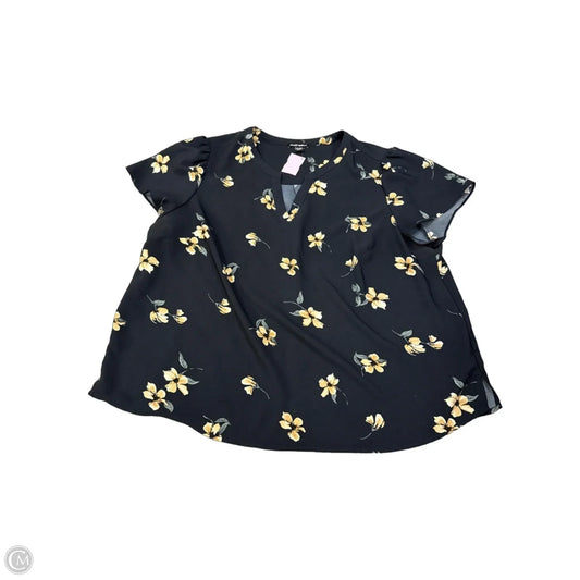 Top Short Sleeve By Hilary Radley In Floral Print, Size: Xxl