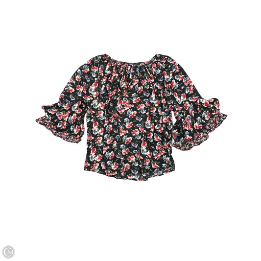 Blouse Long Sleeve By Chaps In Floral Print, Size: 3x
