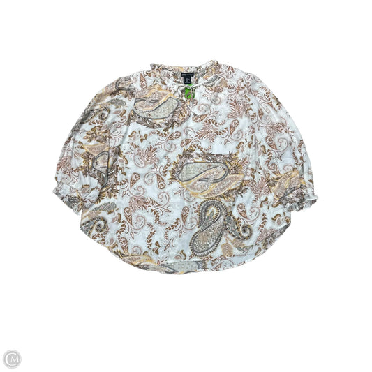Blouse 3/4 Sleeve By Jones New York In Paisley Print, Size: 2x