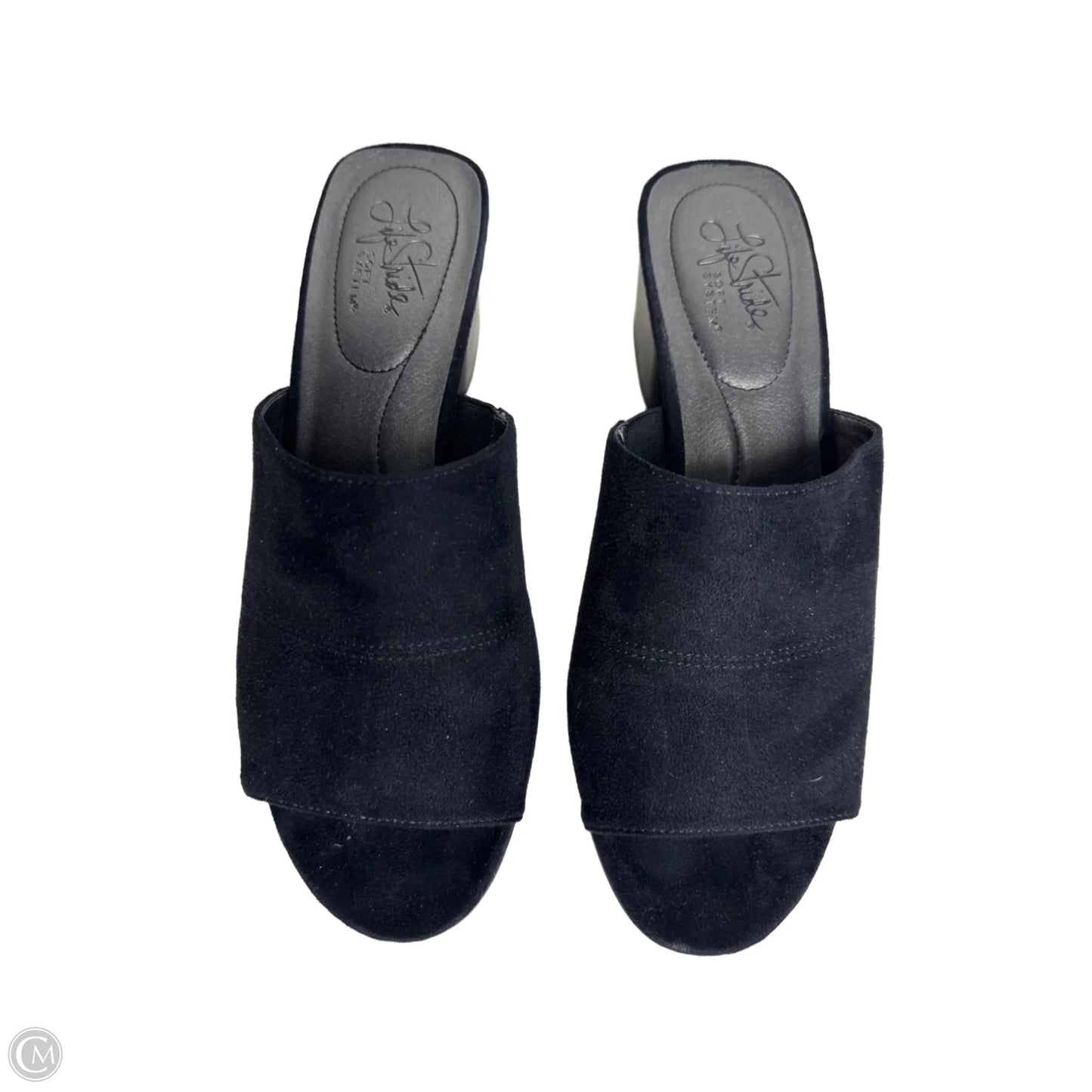 Sandals Heels Block By Life Stride In Black, Size: 8.5