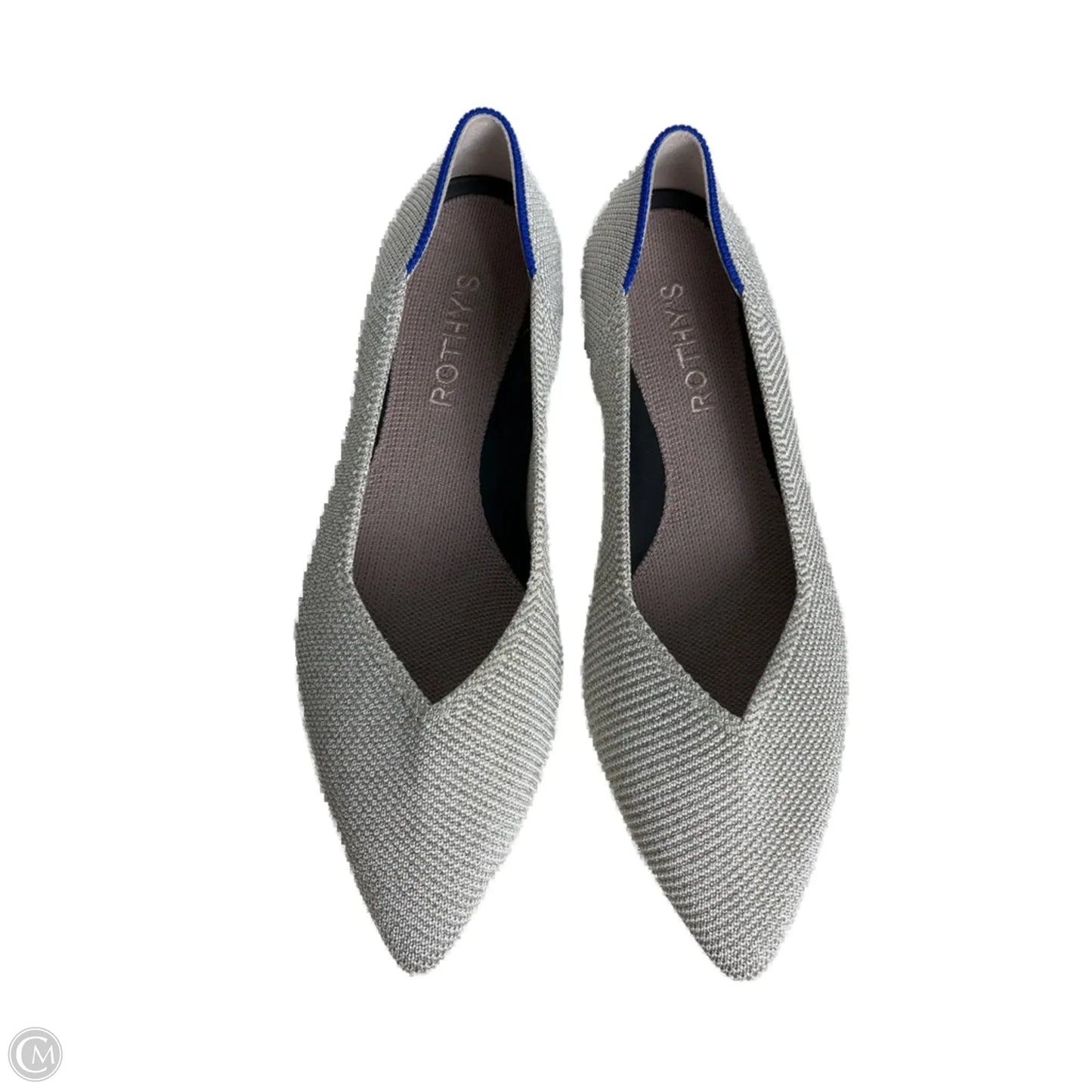 Shoes Flats By Rothys In Silver, Size: 5.5