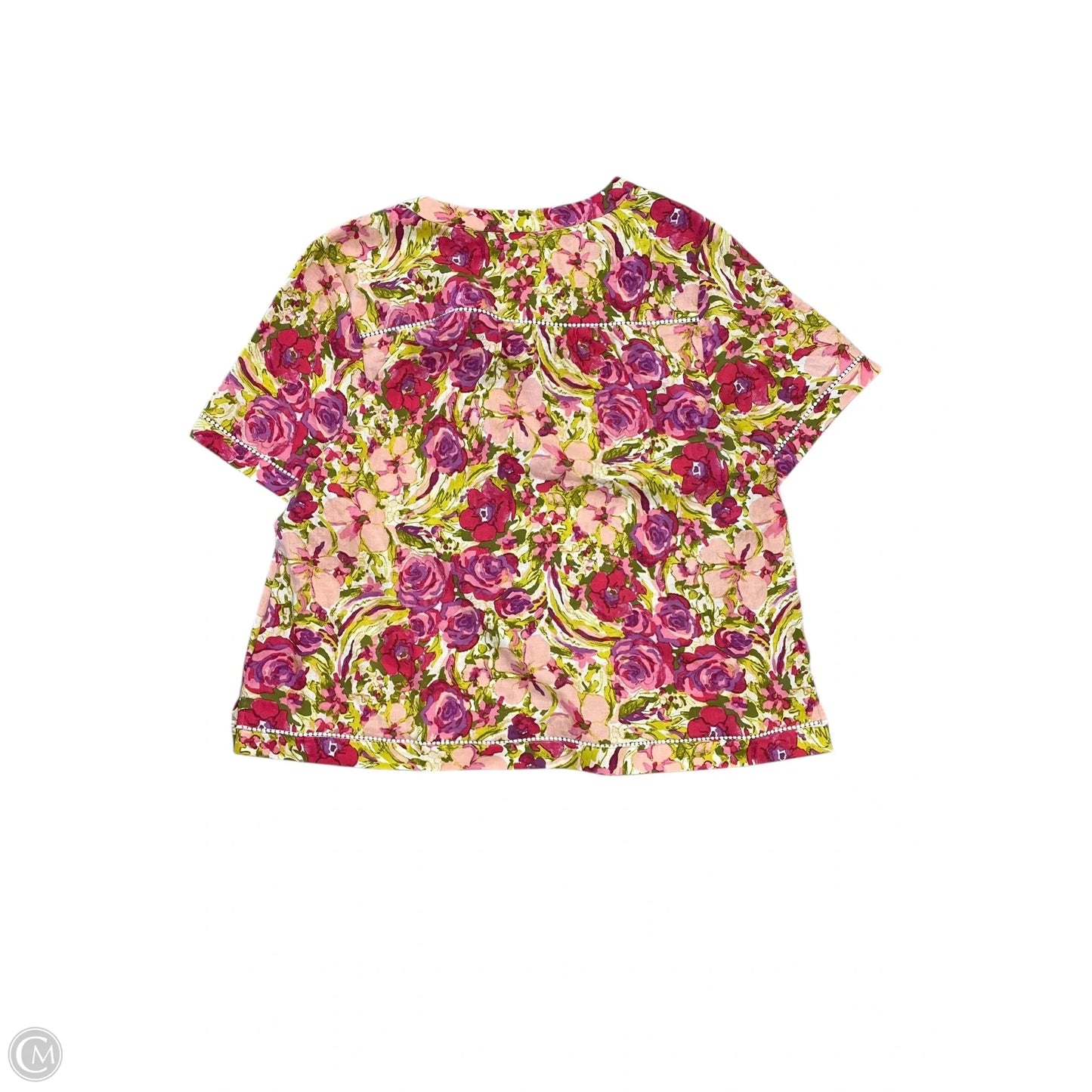 Blouse Short Sleeve By Cj Banks In Floral Print, Size: 1x