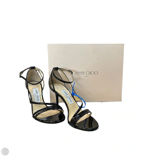 Sandals Luxury Designer By Jimmy Choo In Black, Size: 5.5