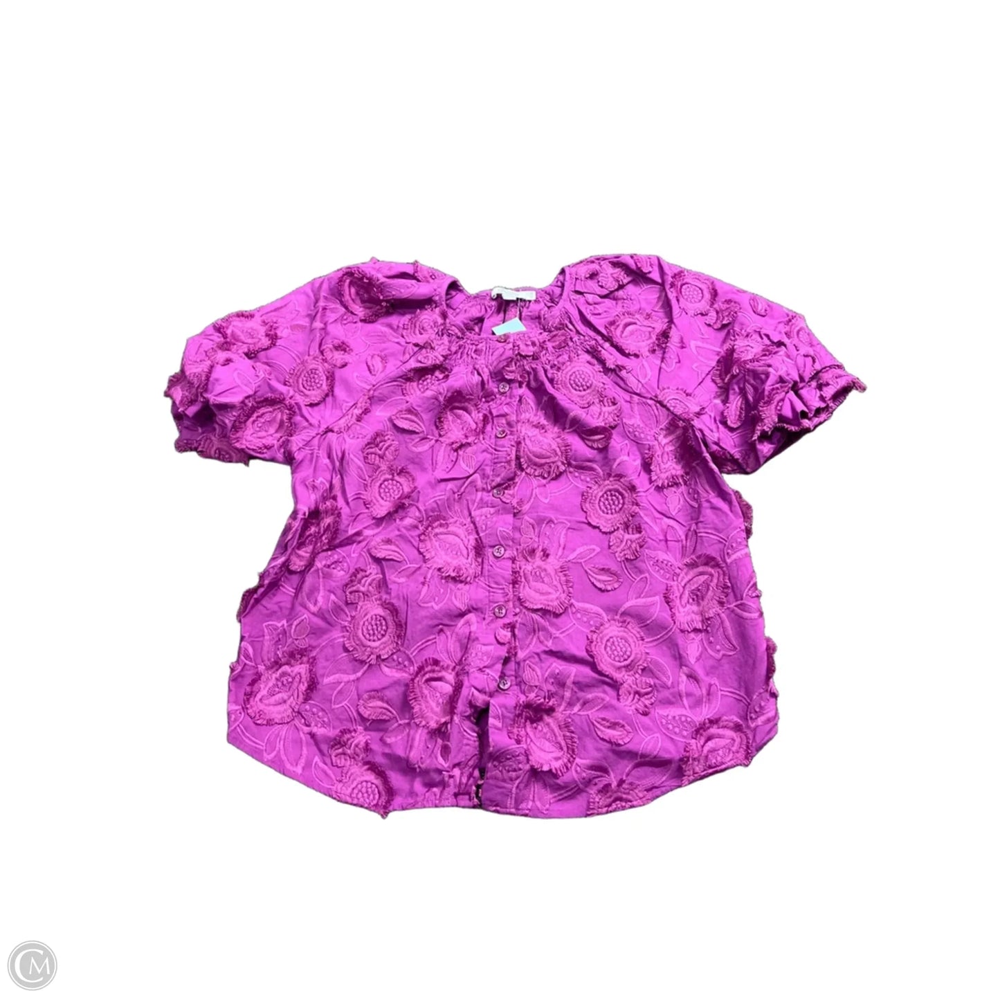 Blouse Short Sleeve By Chicos In Purple, Size: M