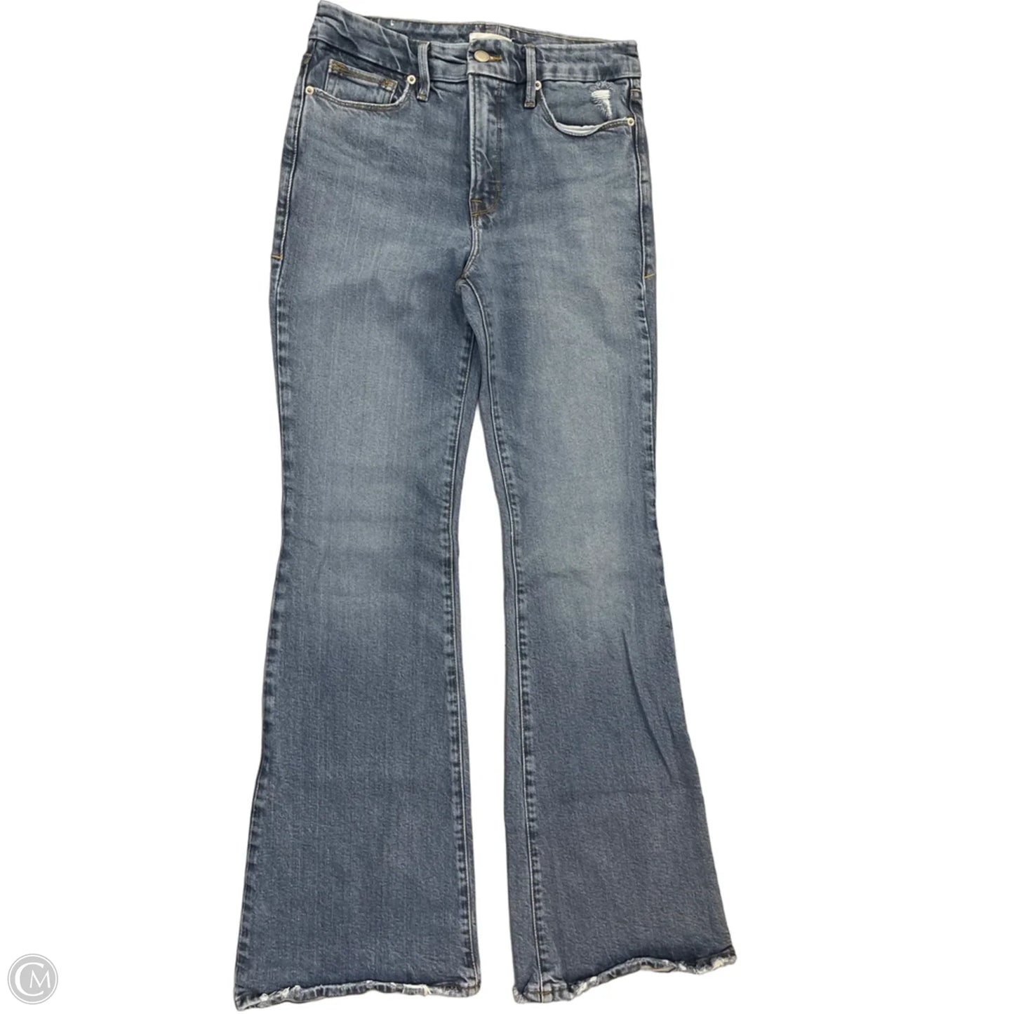 Jeans Flared By Good American In Blue Denim, Size: 4