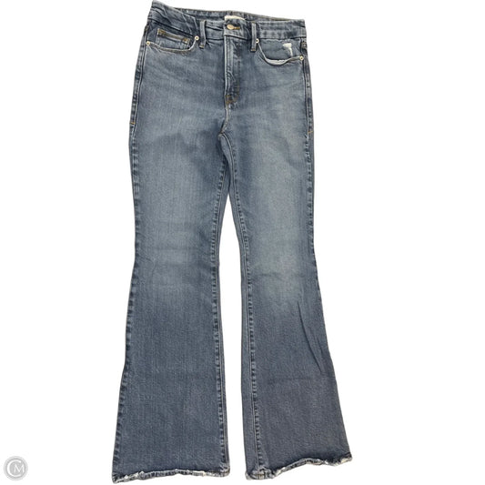 Jeans Flared By Good American In Blue Denim, Size: 4