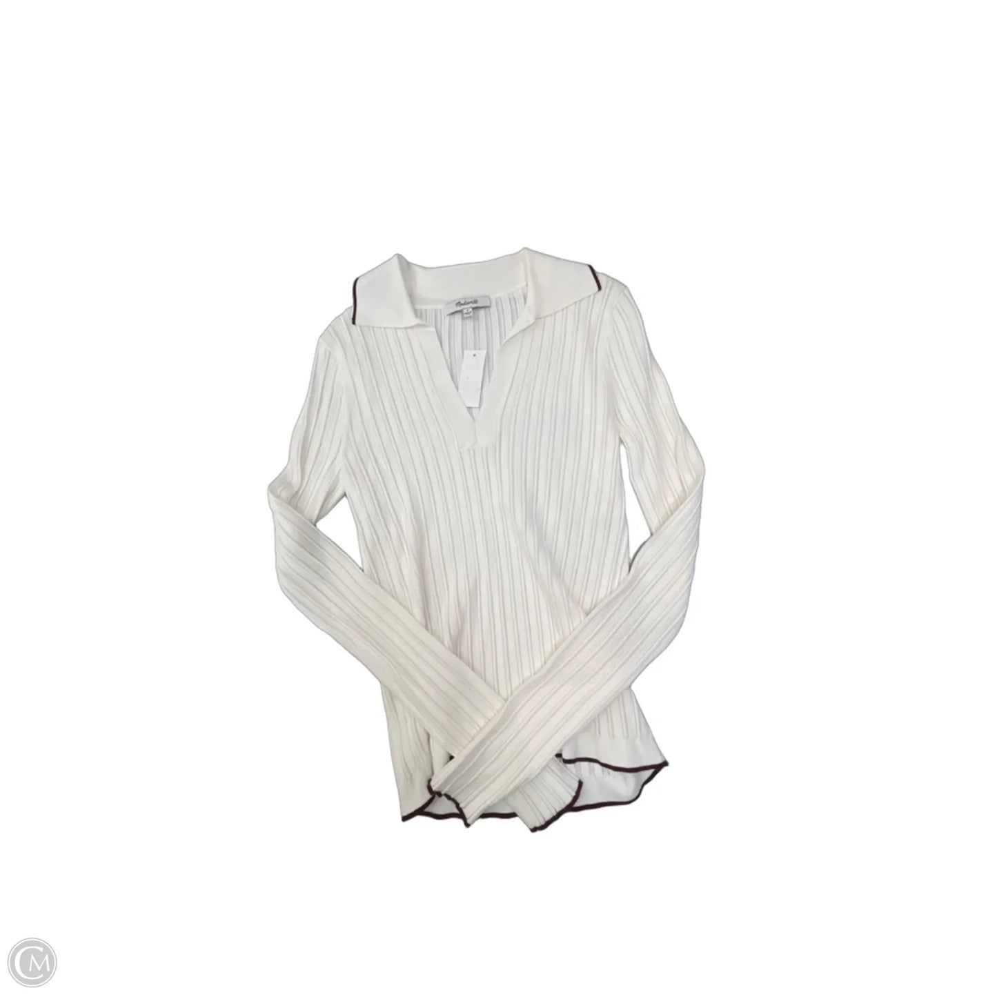Top Long Sleeve By Madewell In White, Size: S