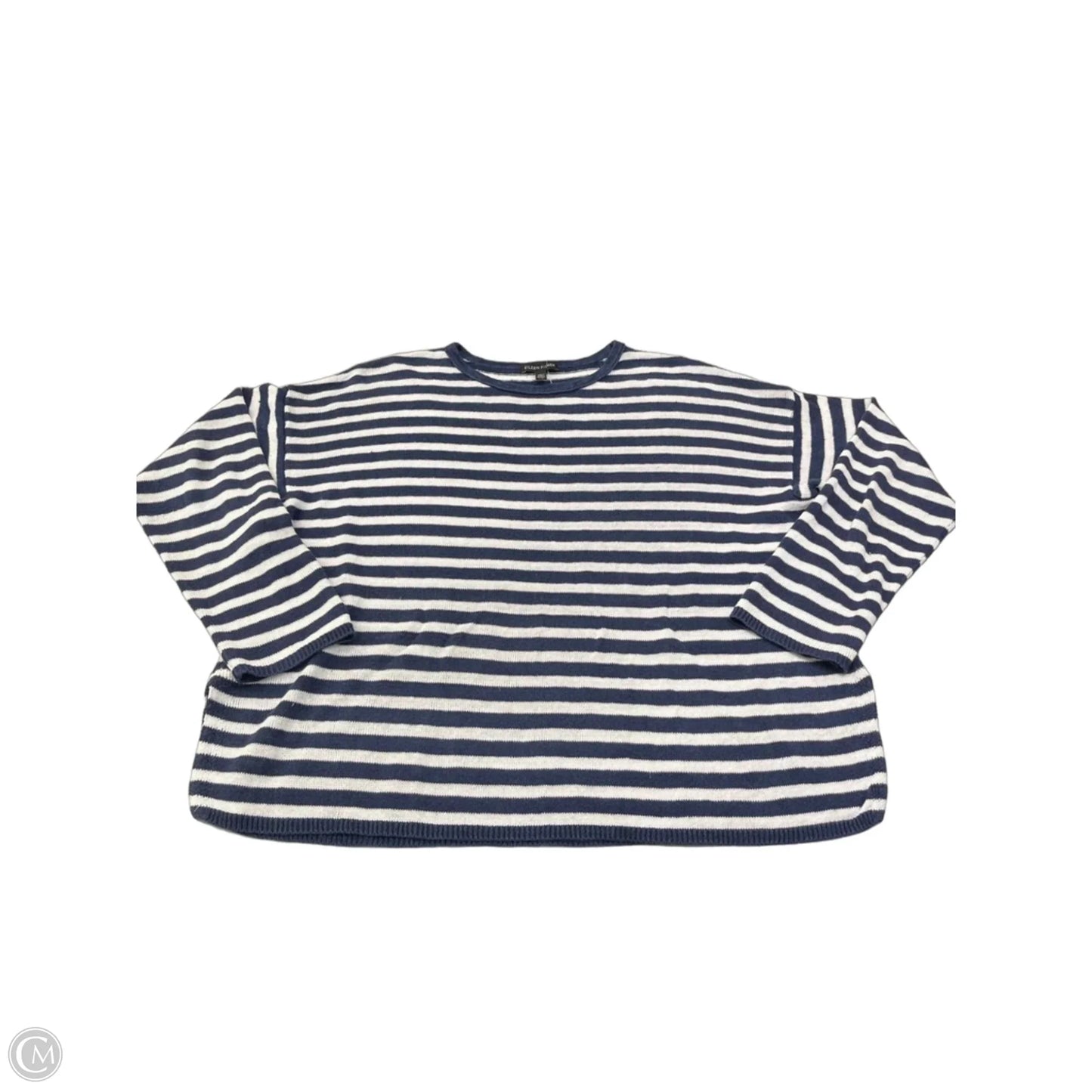 Top Long Sleeve By Eileen Fisher In Striped Pattern, Size: L