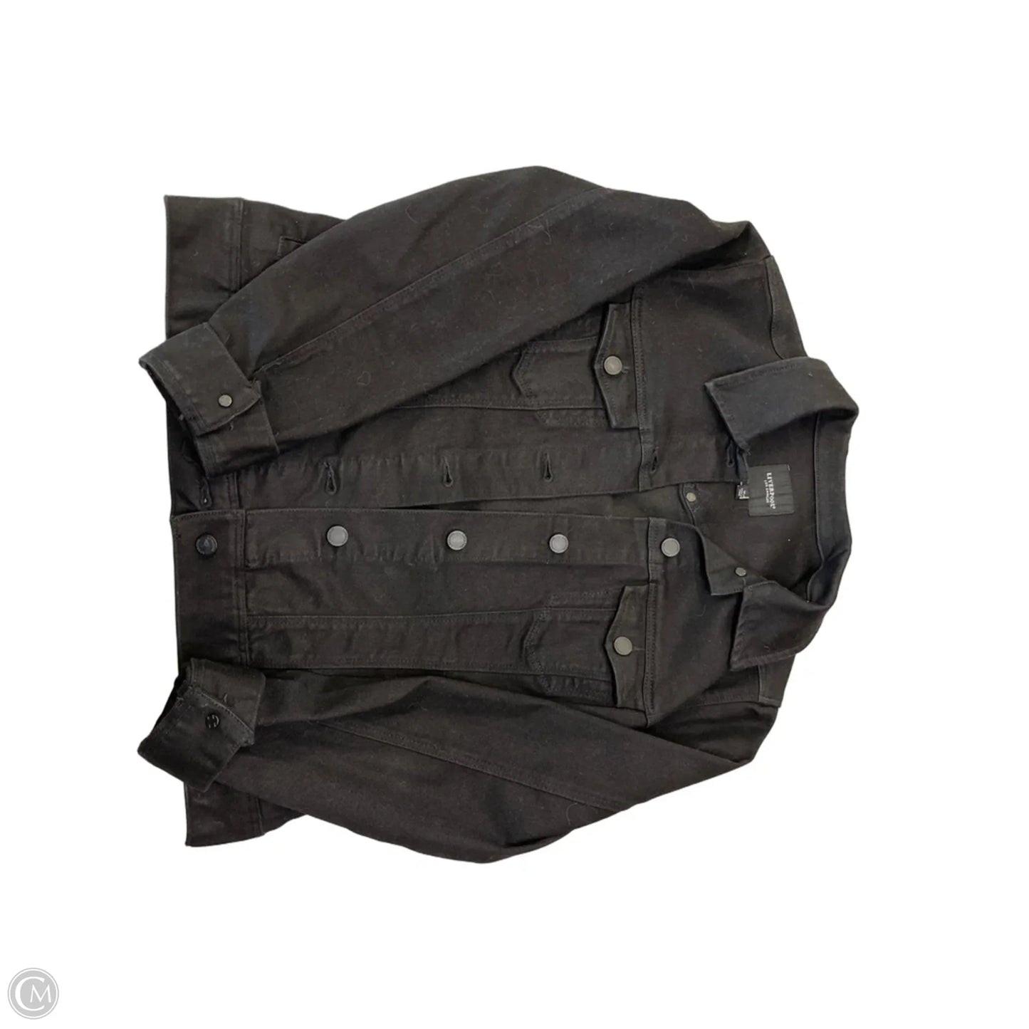 Jacket Denim By Liverpool In Black Denim, Size: M