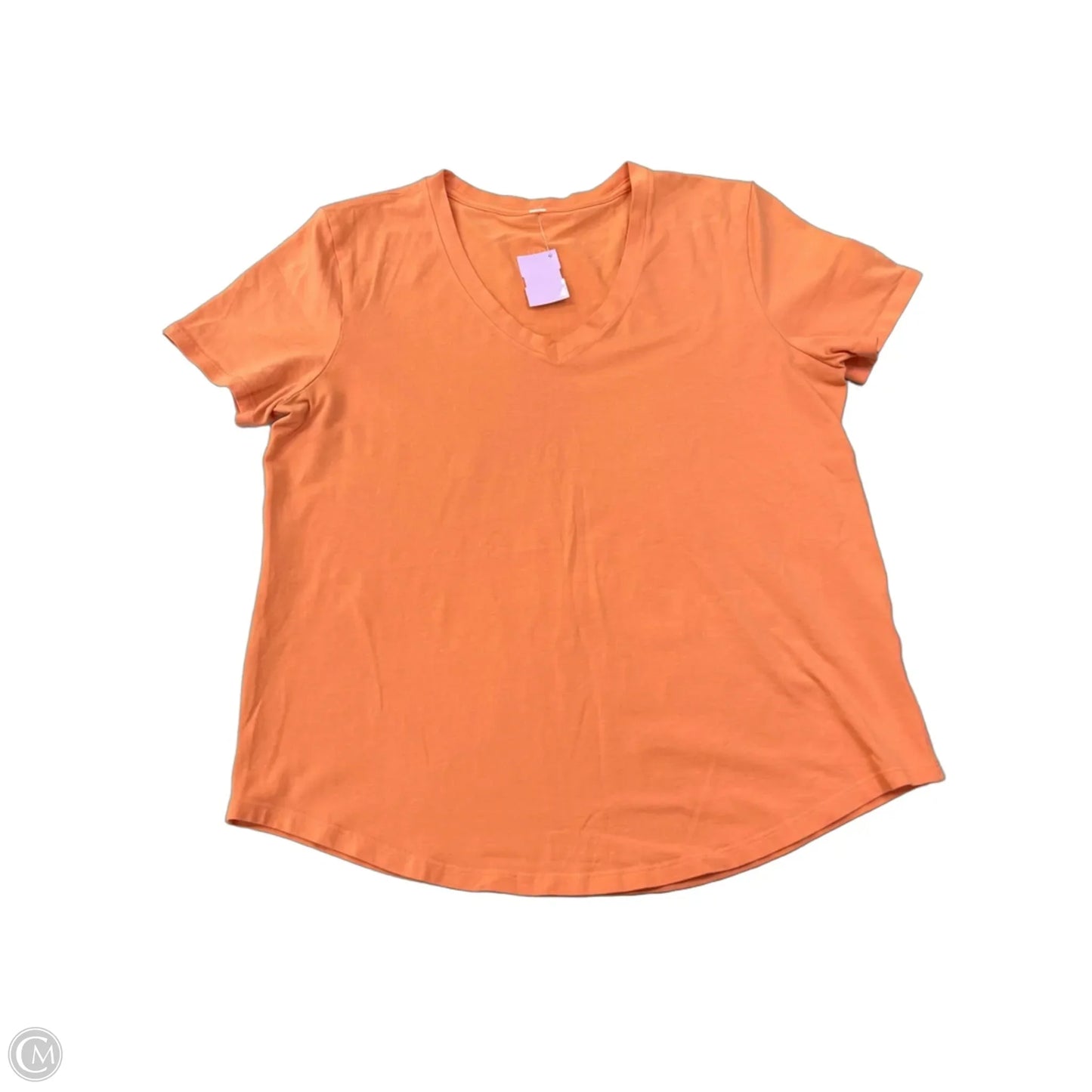 Athletic Top Short Sleeve By Lululemon In Orange, Size: S
