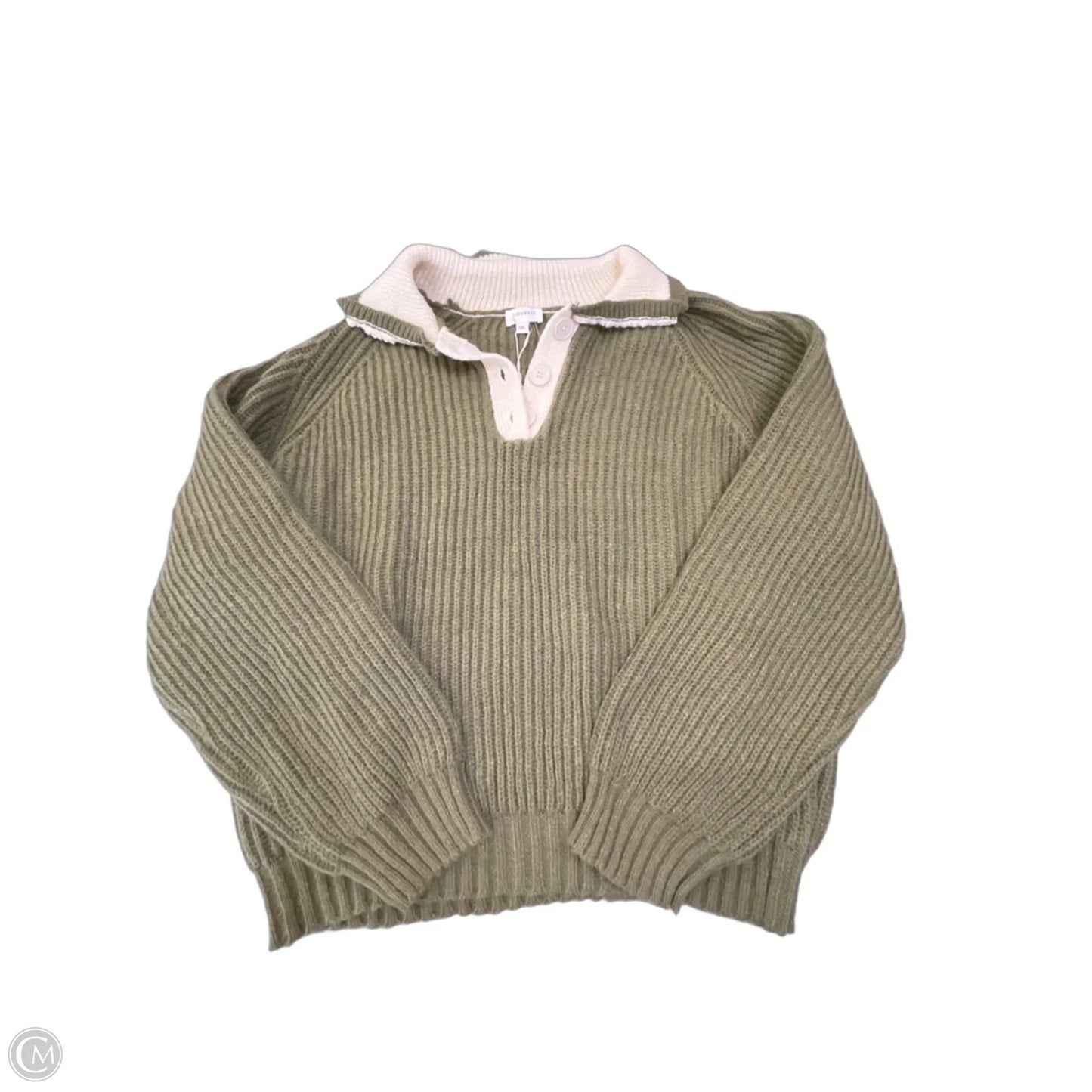 Sweater By Clothes Mentor In Green & White, Size: Xl
