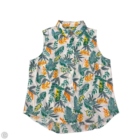 Blouse Sleeveless By J. Crew In Tropical Print, Size: Xl