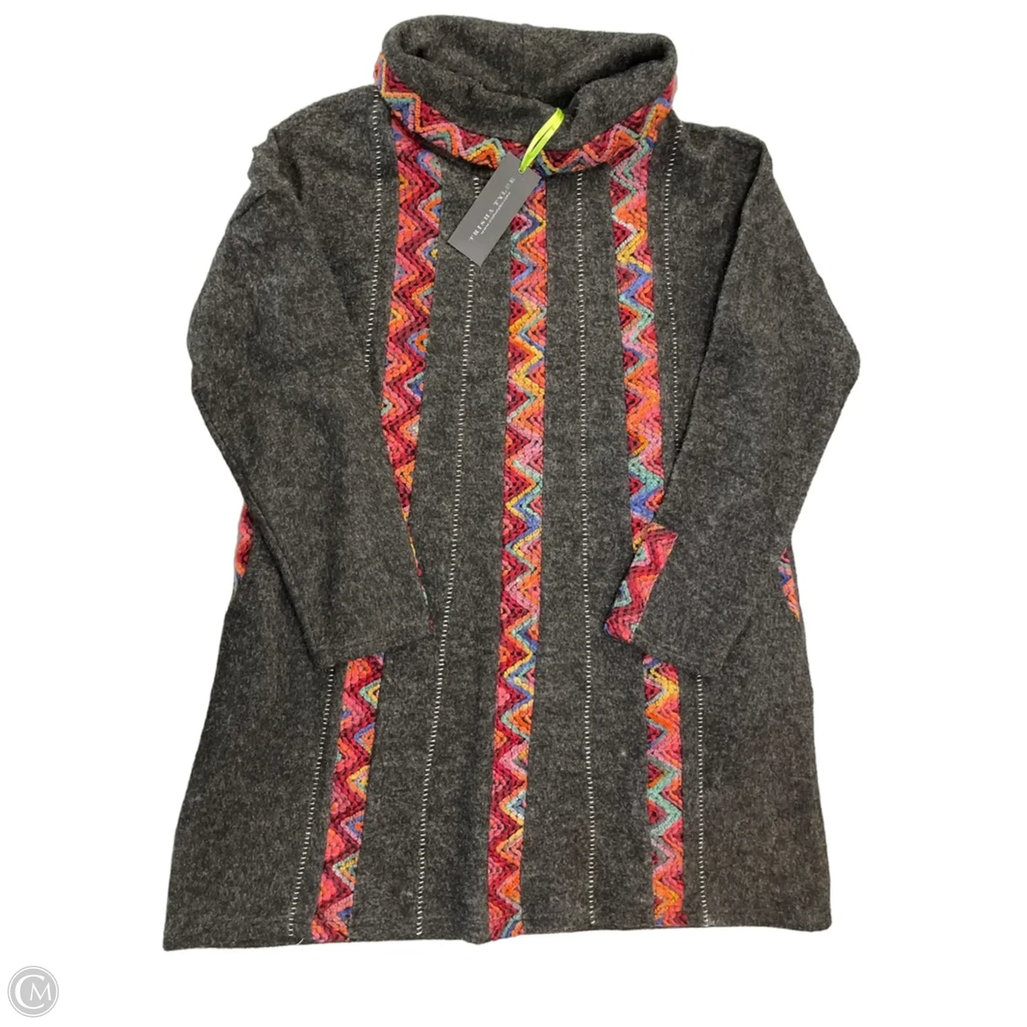 Top Long Sleeve By Cmb In Grey, Size: L