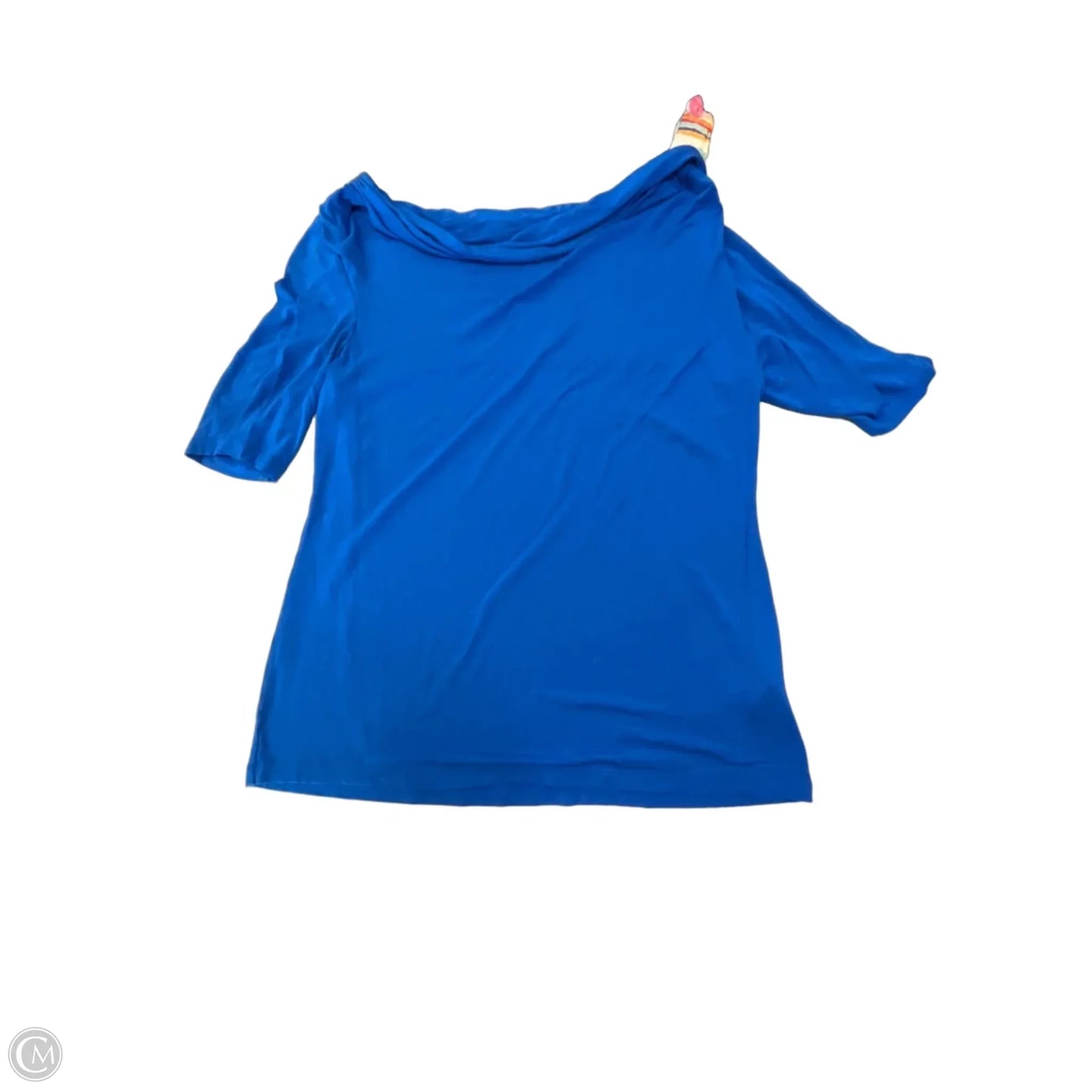 Blouse Designer By Lafayette 148 In Blue, Size: L
