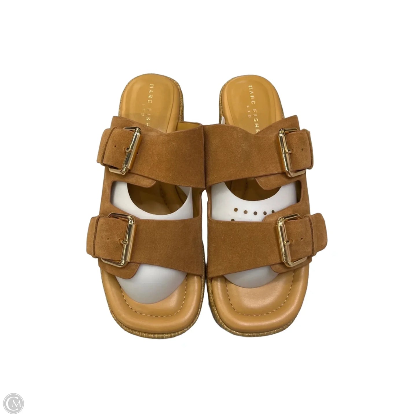Sandals Heels Platform By Marc Fisher In Tan, Size: 8