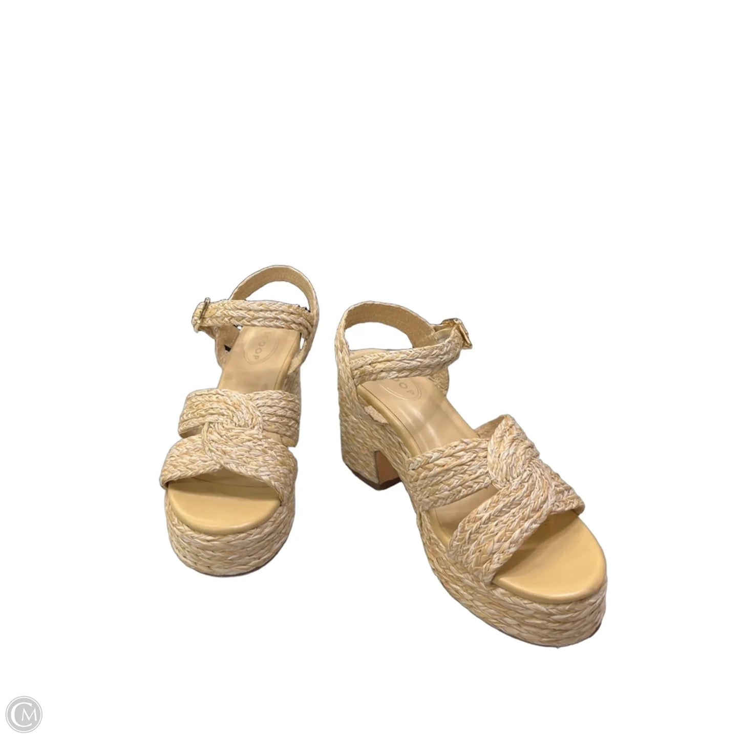 Sandals Heels Block By Scoop In Tan, Size: 7.5
