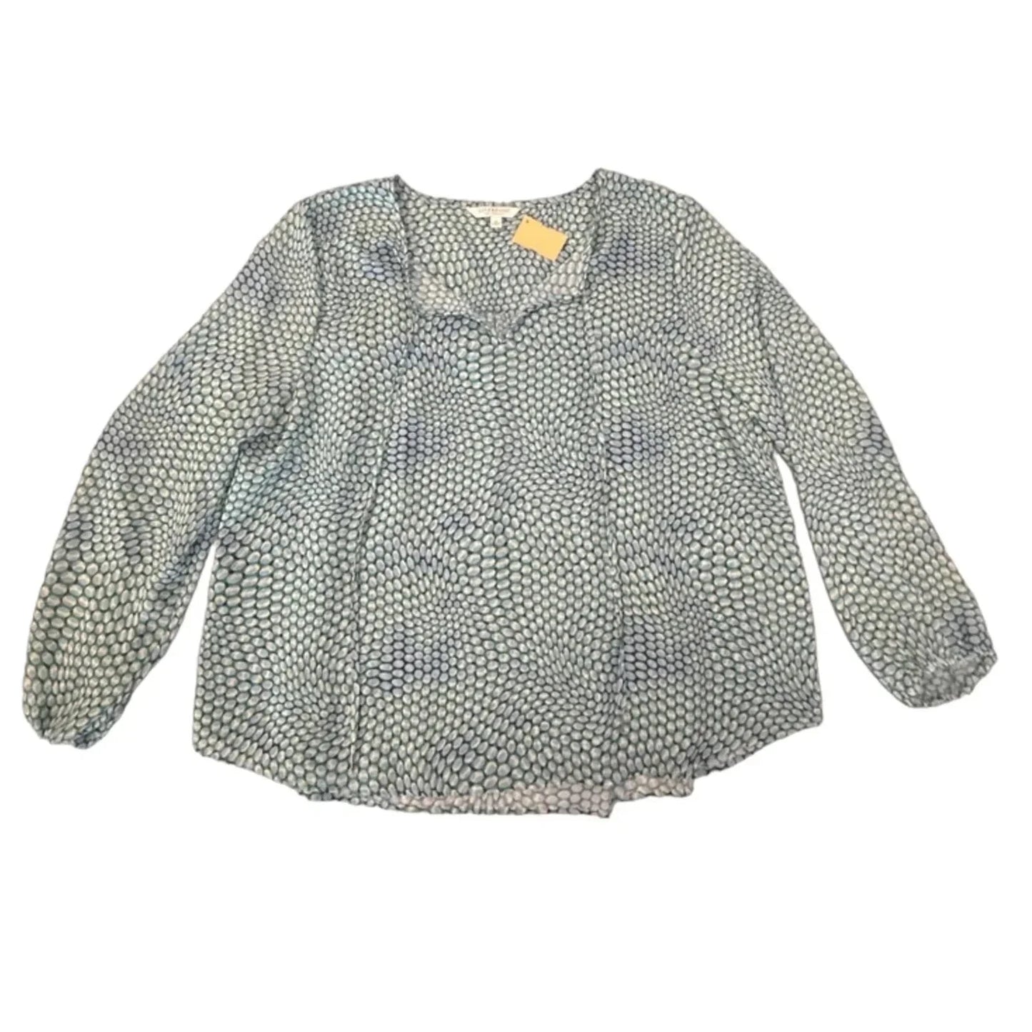 Blouse Long Sleeve By Liverpool In Blue & Green, Size: Xl