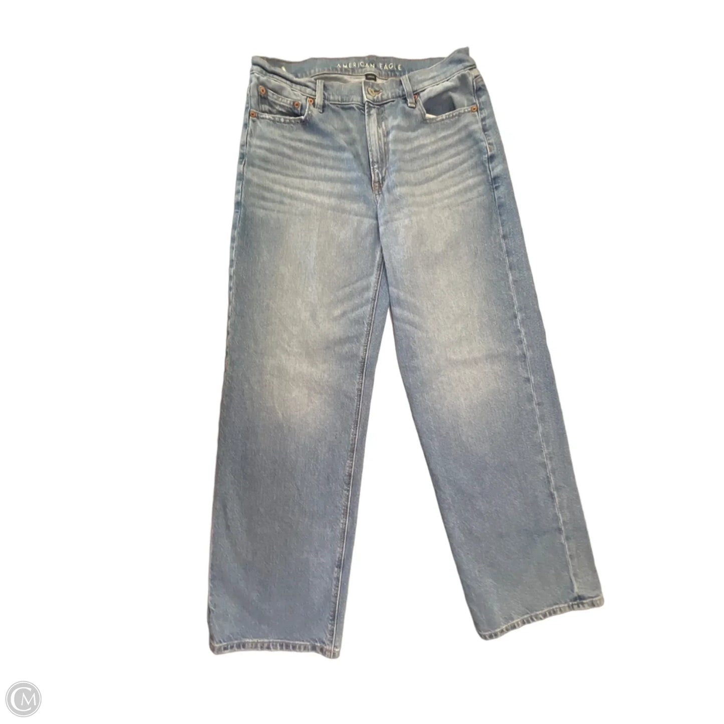 Jeans Wide Leg By American Eagle In Blue Denim, Size: 6l