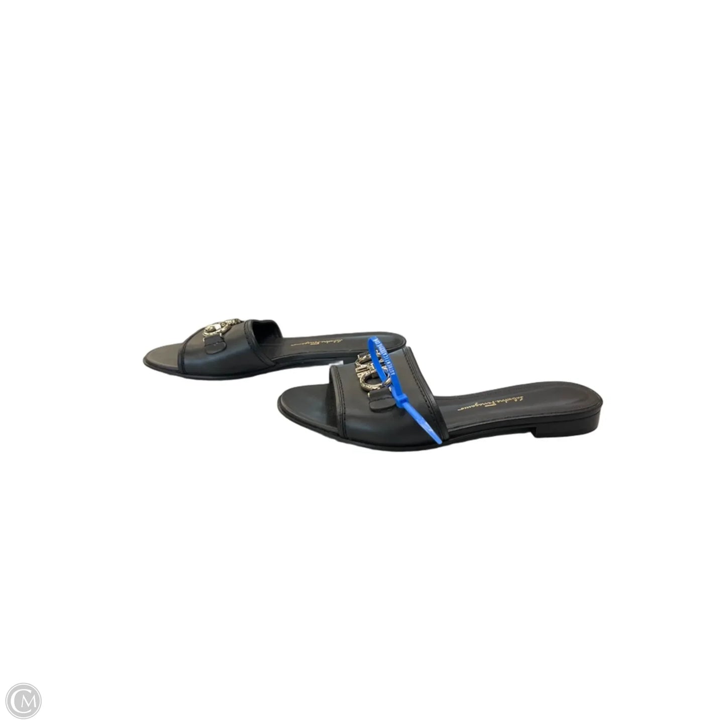 Sandals Luxury Designer By Ferragamo In Black, Size: 7