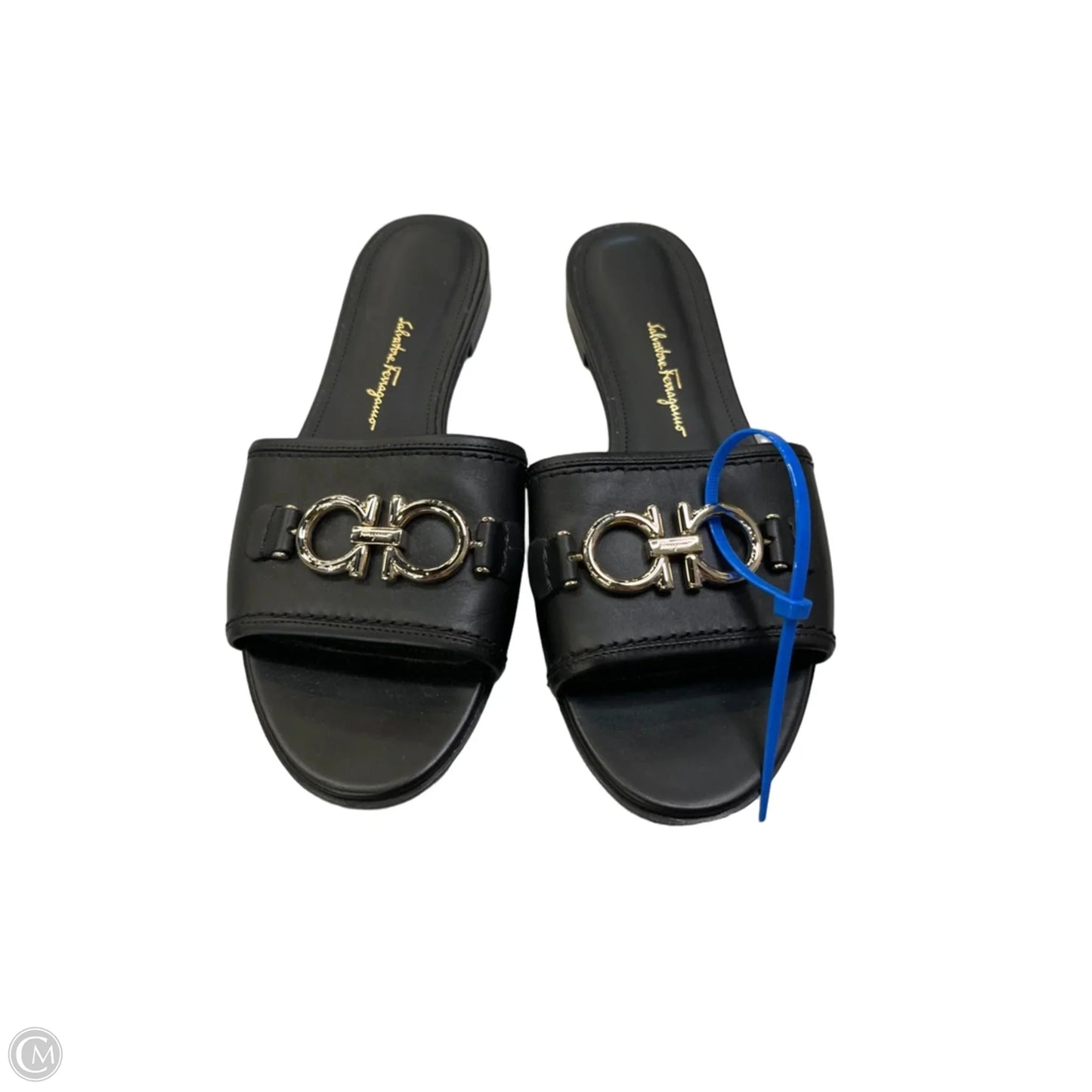 Sandals Luxury Designer By Ferragamo In Black, Size: 7